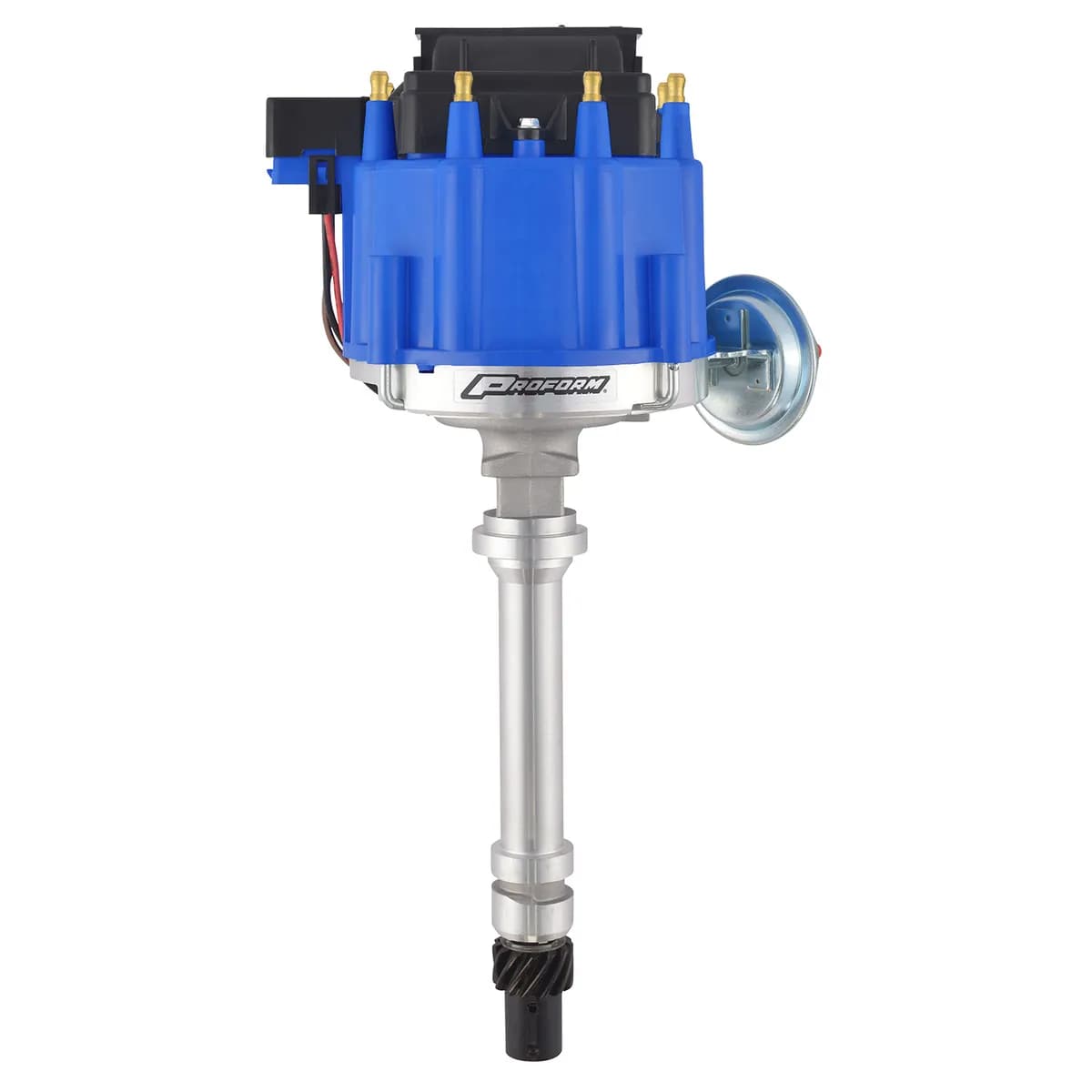 HEI Distributor Racing Type w/Vac-Adv Blue Cap Polished For Chevy V8 Engines Proform