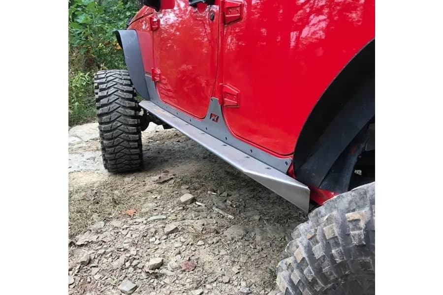 Motobilt Crusher Series Rocker Guards w/ Step - Bare Steel - JK 4Dr