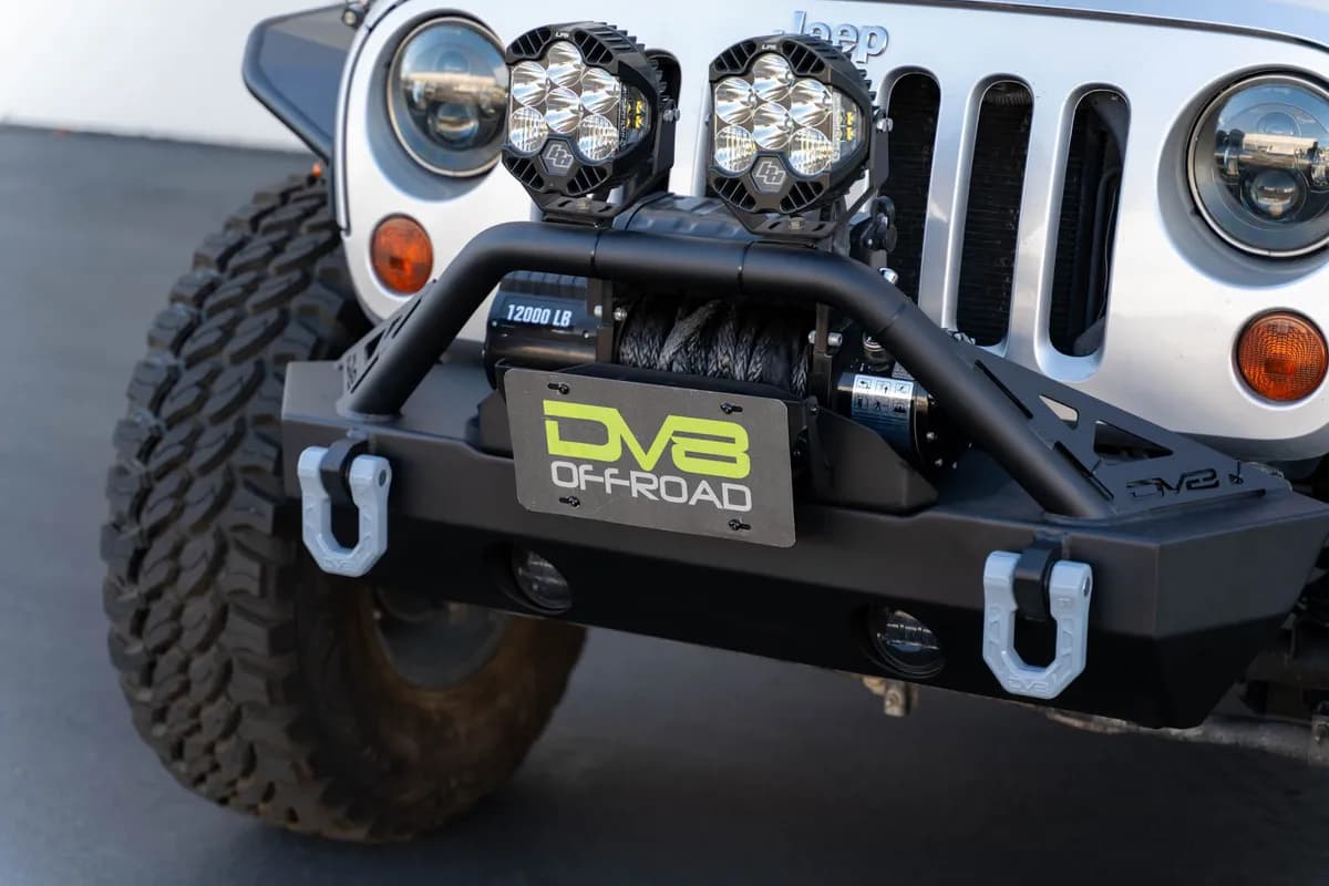 DV8 Offroad LPBM-02 Fairlead Mounted Flip-Up License Plate Bracket