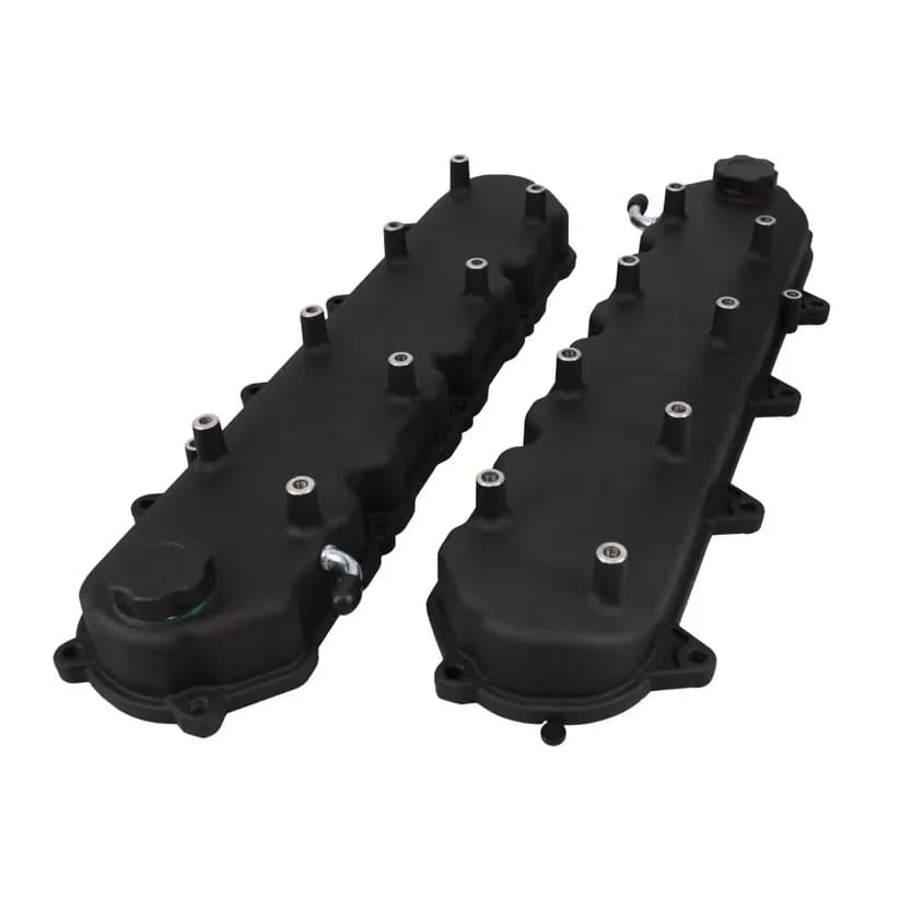 LT Valve Covers; Cast Aluminum; w Coil Mounts; Black