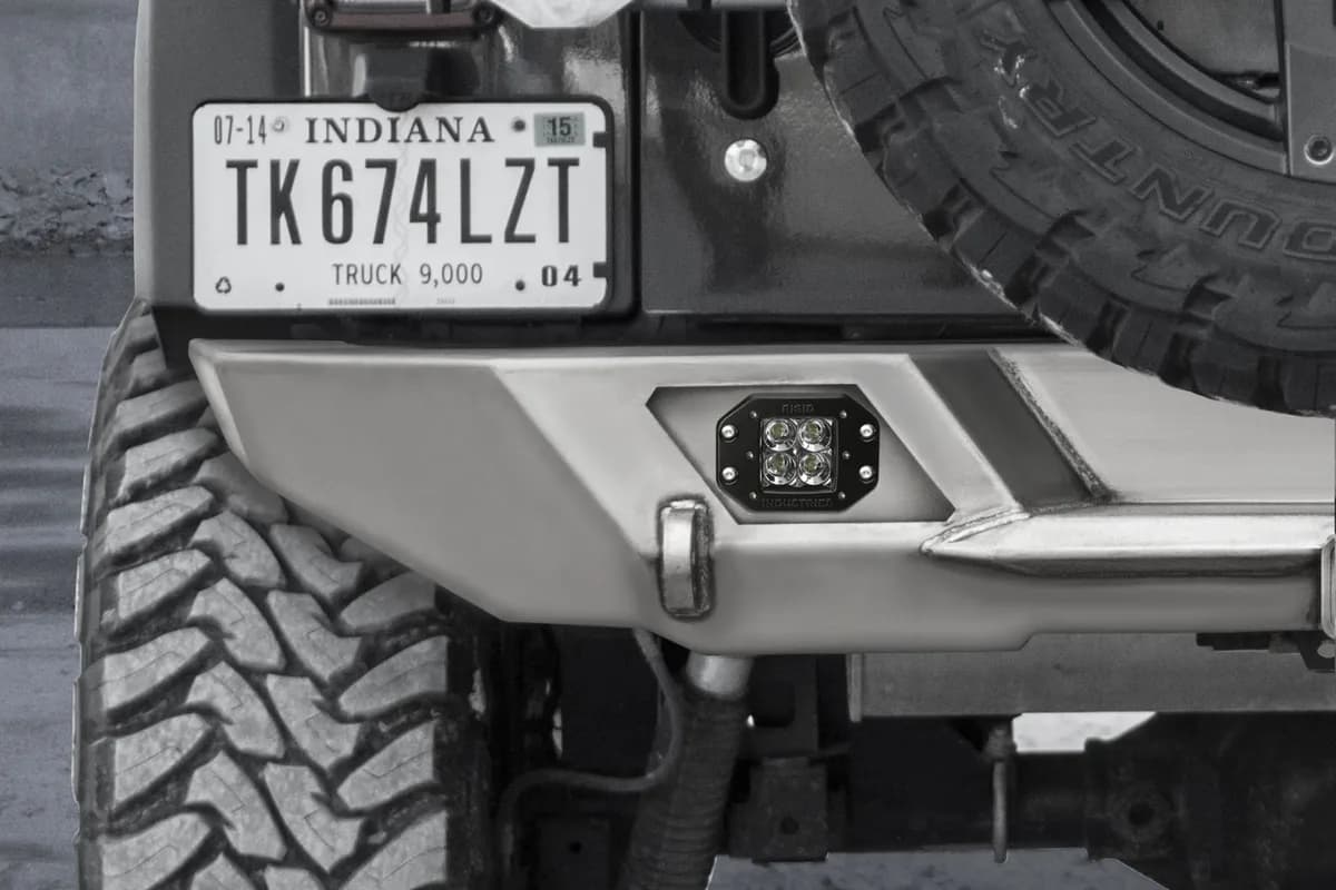 LOD Destroyer Rear Light Bezel Options, Rigid D-Series Flush Mount lights Black Powder Coated - JL