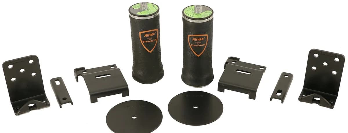 Air Over Leaf W/ 2000 LbCapacity For 2 -2.5 Inch Wide Leaf Spring W/ Under Frame Upper Mount Universal Fit 4 Inch Diameter 7076 Air Springs Brackets And Hardware Ridetech