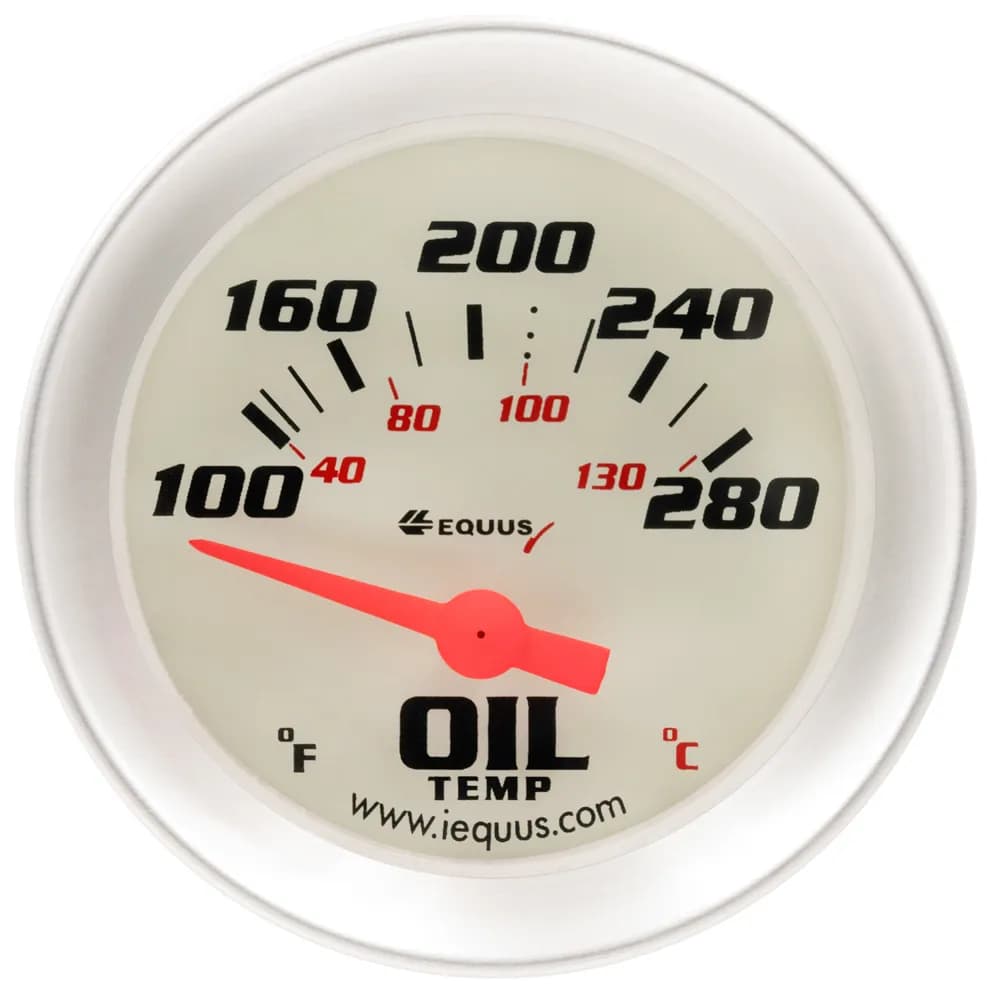 2.0 Dia Oil Temp Gauge Silver 100-280