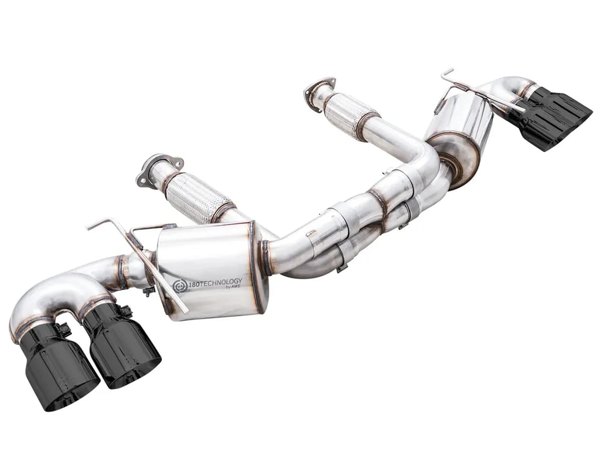 AWE Touring Edition Exhaust for C8 Corvette - Quad Diamond Black Tips