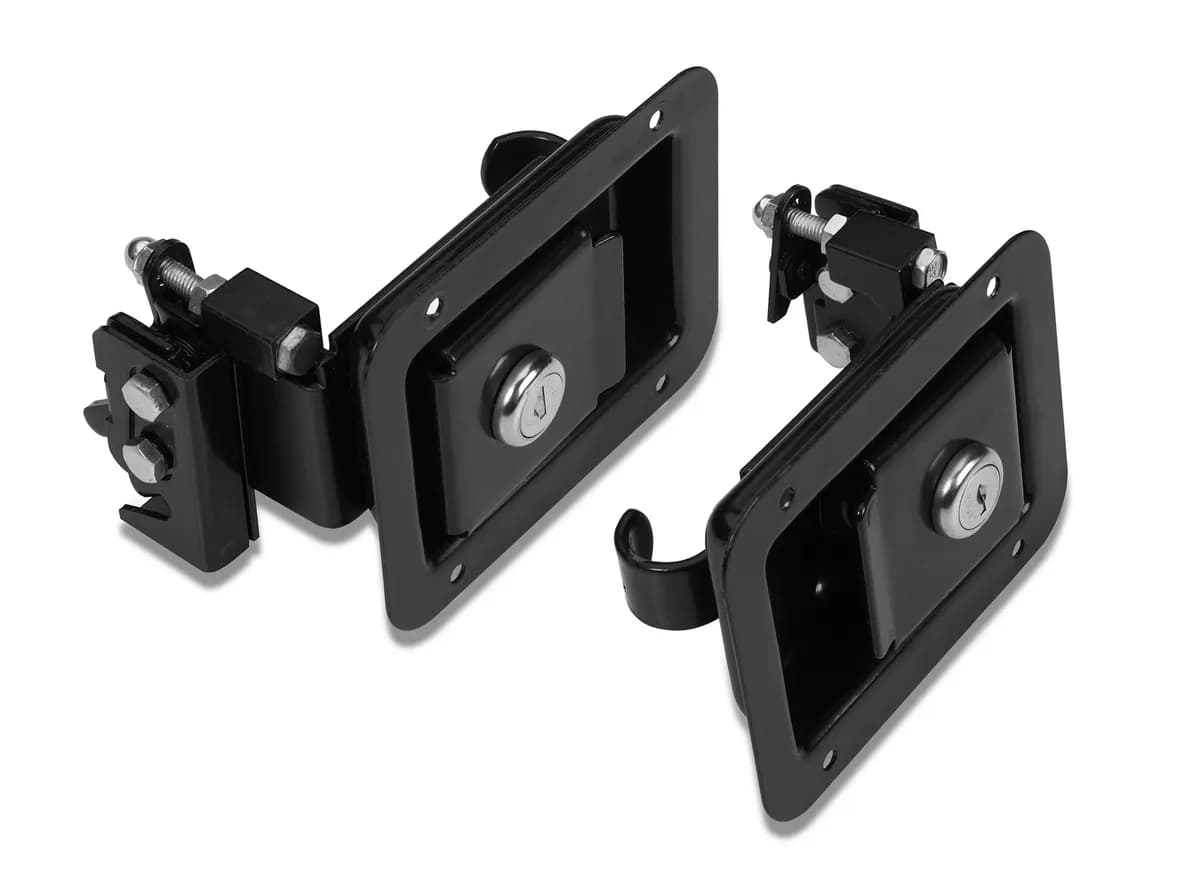 Black Door Handles Paddle-style Door Handle Latches Kit Jeep 97-06 Wrangler; Set of two Paddle Handle latches, hardware