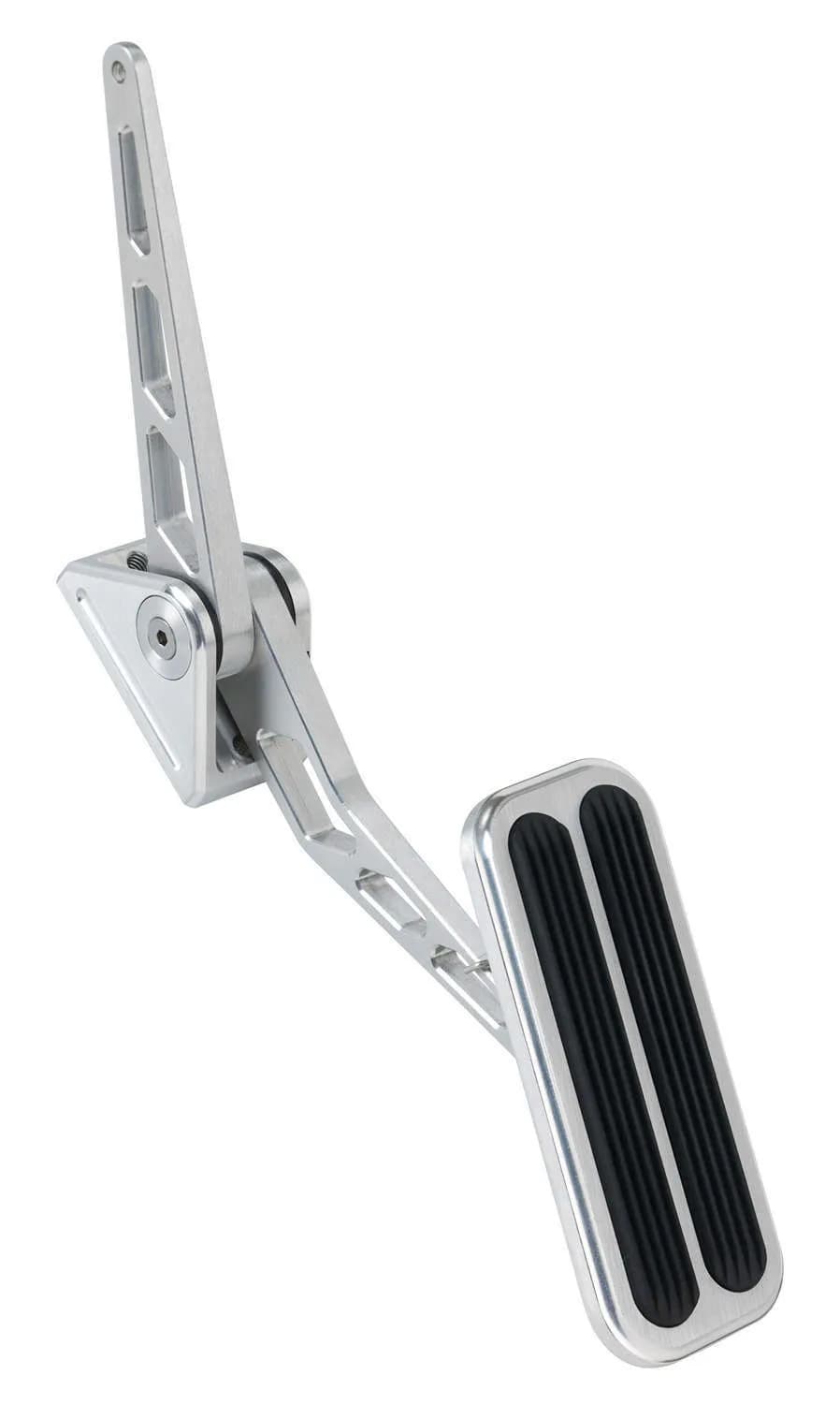 Throttle Pedal Assembly; Brushed; Competitor Series; w/Rubber Insert; Center Mount; Large Dia. .75 in. x 48 Tooth Fine Spline Steel Insert; Billet Aluminum;