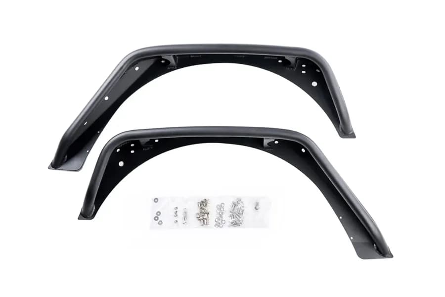 0718 Wrangler Jk/Jku Full Assault Black Aluminum Fender Kit Black Rear
