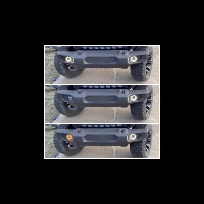 Quake LED - Qte346 - Jeep Jk/Cj/Tj 4 Inch Fog Lights W/White DRL Halo And Amber Turn Signals