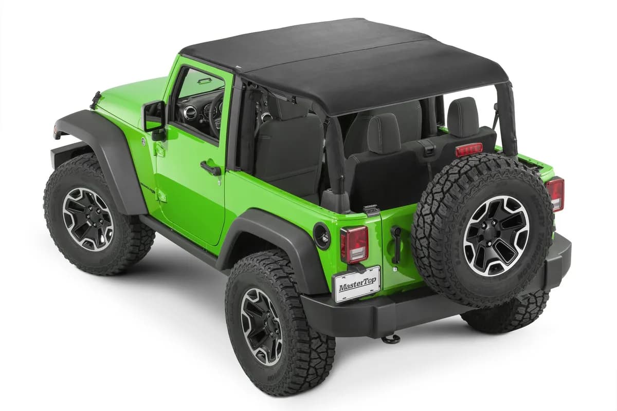 Jeep JK Cable Style Bimini Top Plus For 10-18 Wrangler JK 2 Door w/ Header Mastertwill MasterTop