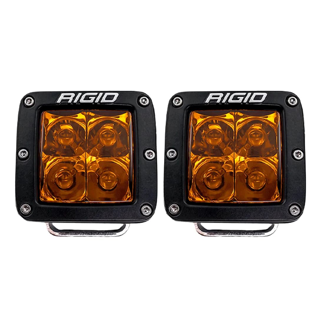 Rigid Industries D-Series LED Spot Lights w/ Amber PRO Lens - Pair