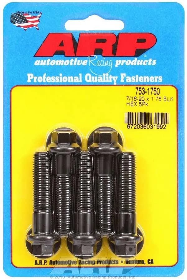 7/1620 x 1.750 Hex Black Oxide Bolts