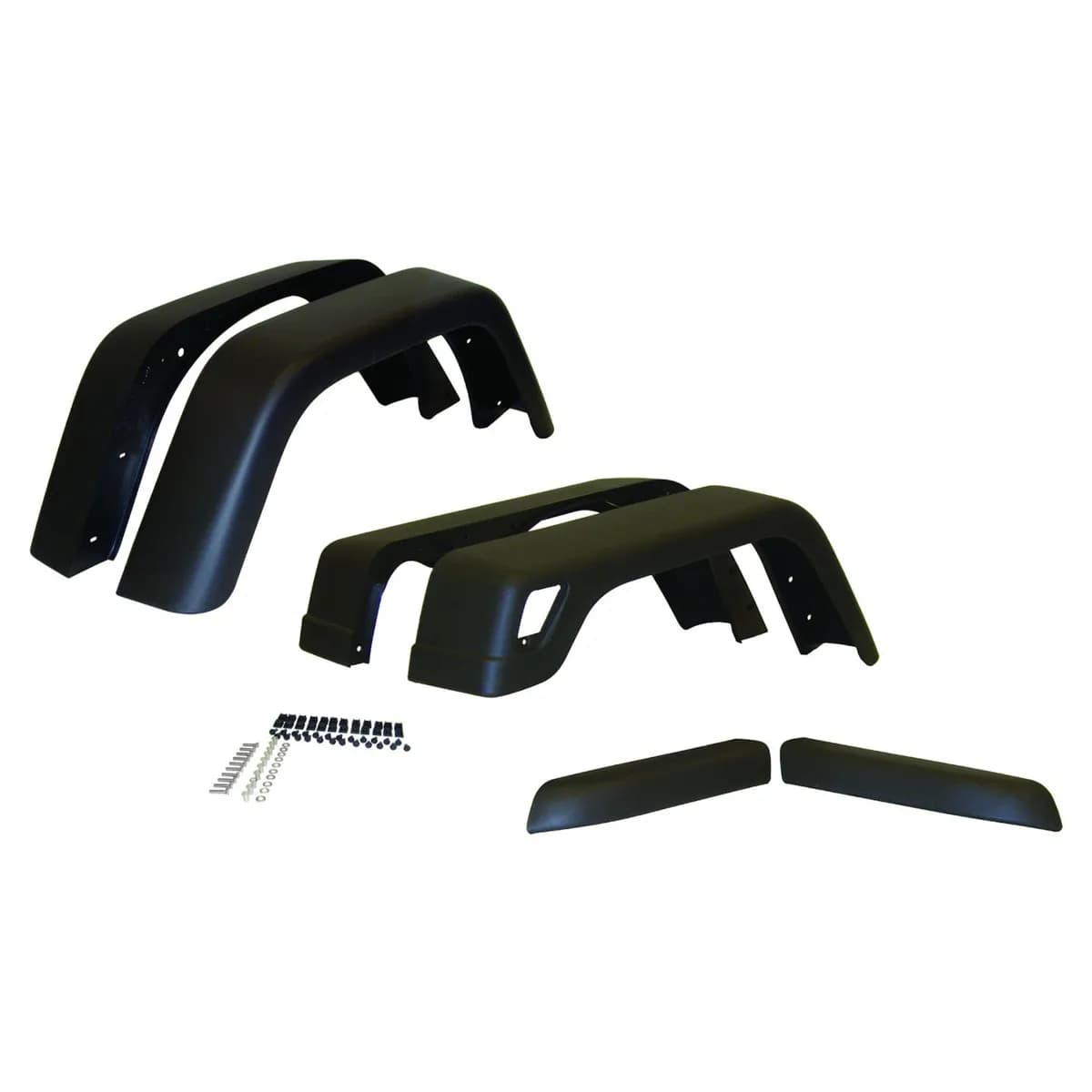 Fender Flare Kit; 6 Piece; 7 in. Wide; Flat Black;