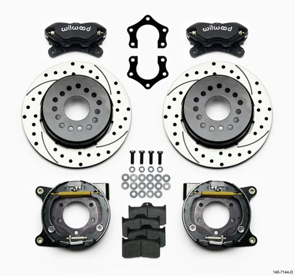 Wilwood FDLI PS Park Brake Kit Drilled MoparDana 2.36in Off wSnap Ring Brng