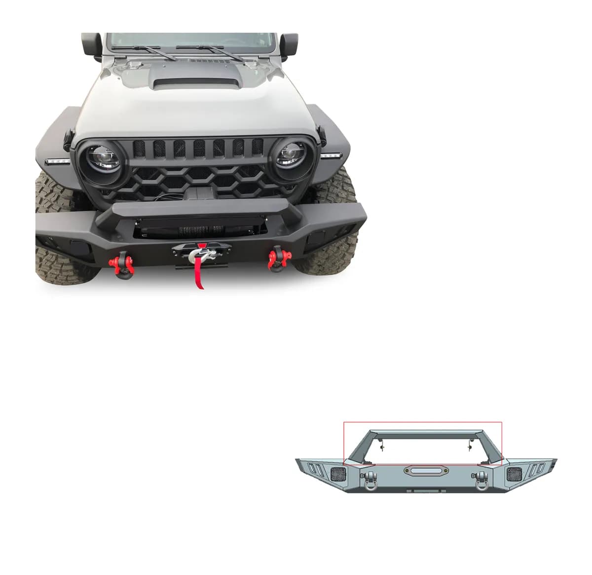 Black Horse Off Road AFB-WR19 Armour Heavy Duty Front Bumper