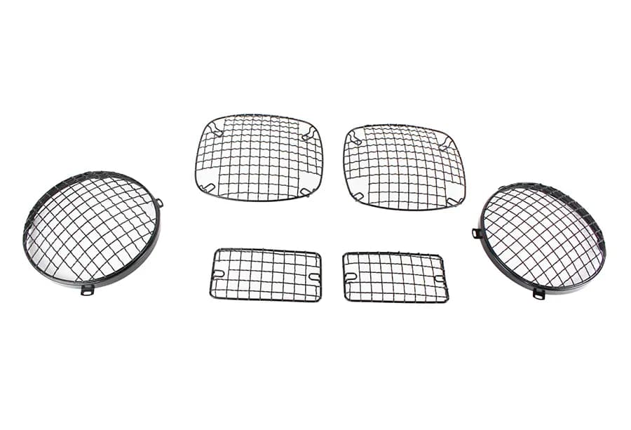 Jeep TJ Wire Mesh Guard Set 6 Pieces 97-06 Wrangler TJ Powdercoat Black Kentrol
