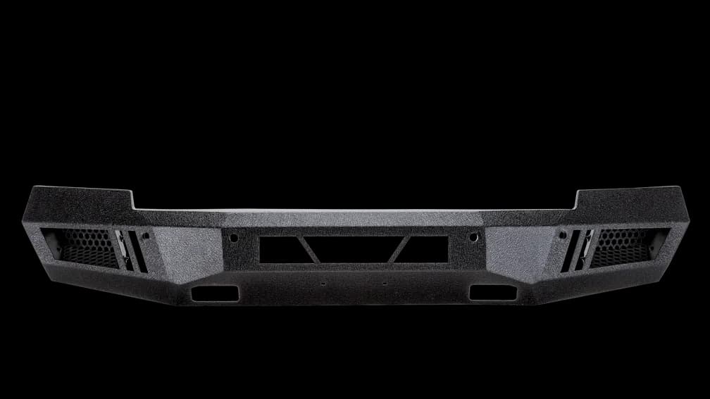 ECO-Series Front Bumper; 1/8 in. Steel Plate; Non Winch; 20 in. Dual Row/4 Cube Style LED Light Mount; Black; Steel;