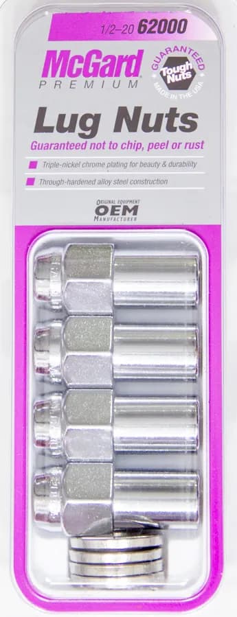 Hex Lug Nut Mag Washer 1/220 Lng .946 in Shk 13/16 Hex 1.85 in Oal Chrome (4