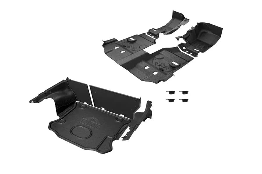 11-18 Jeep Wrangler JKU 4DR full vehicle kit (front and rear flooring, cargo mat, wheelhouse covers (l/r), seatback covers) mesa smoke