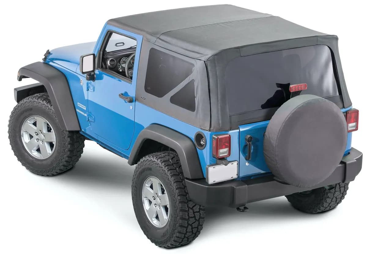 Tops and Covers 2010-2018 Replacement 2 Door, No Doors Skins, Tinted Glass Black Diamond