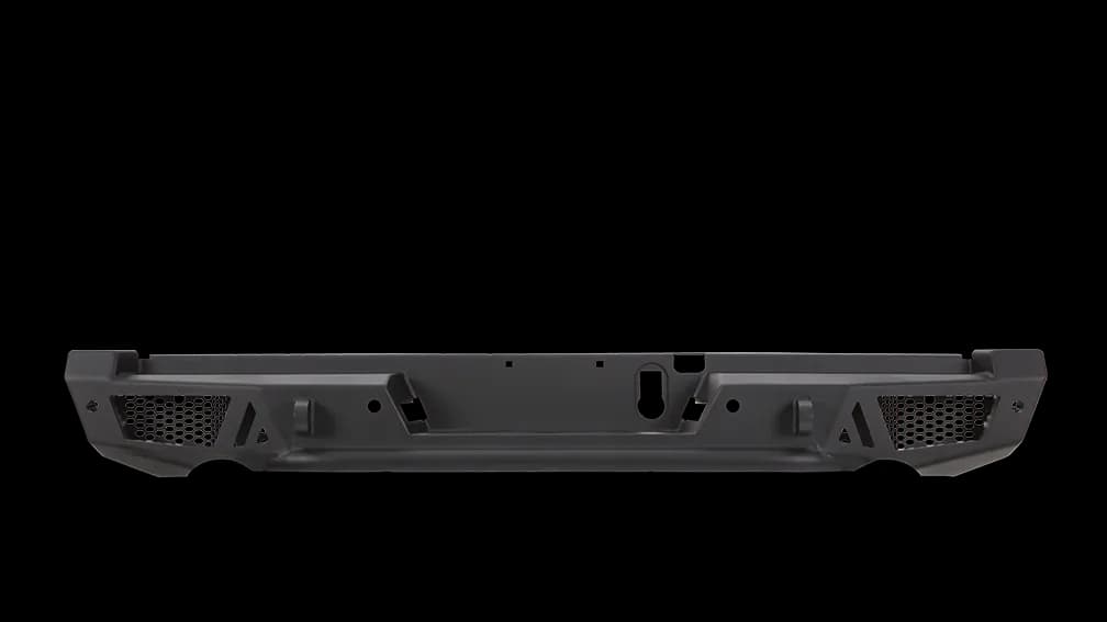 Ambush Series Rear Bumper; 3/16 And 1/4 in. Roll Steel; Non Winch; 30 in. Dual Row/4 Cube Style LED Light Mount; Black; Steel;