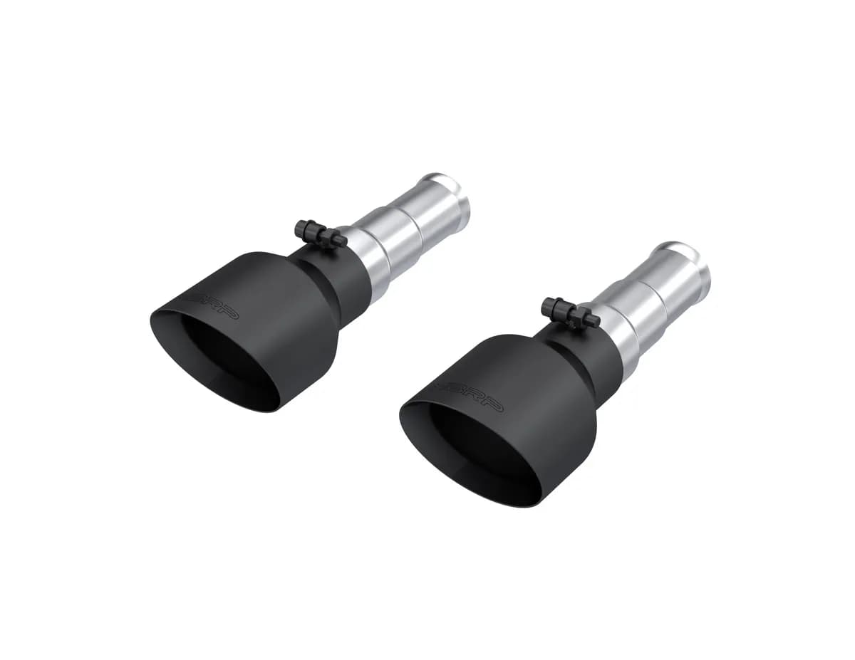 Armor BLK Exhaust Tip; 5 in. Outer Diameter; 3 in. Inlet Diameter; Dual Wall; Angle Cut; Sold In Pairs; Black Coated;