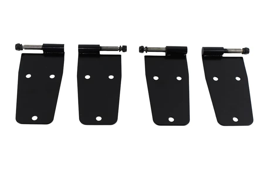 Jeep CJ/YJ Hardtop Door Hinge Set Without Mirror Holes 4 Pieces 76-93 CJ and Wrangler YJ Powdercoat Black Kentrol