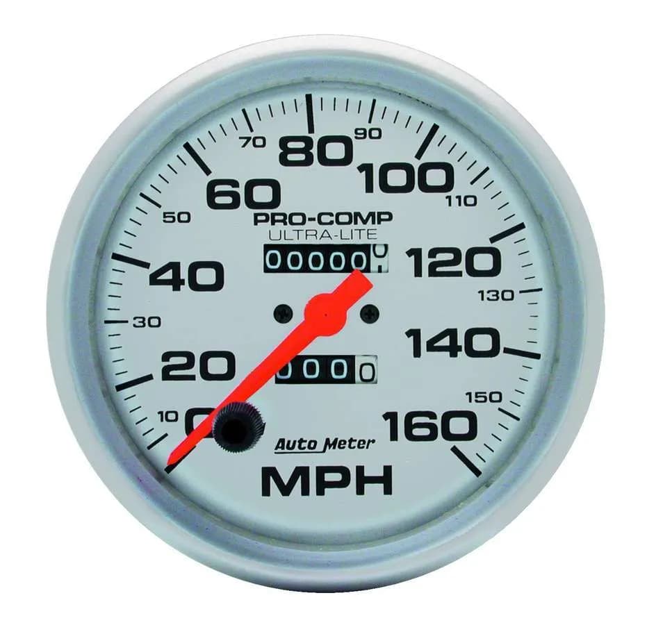 Gauge, Speedometer, 5", 160mph, Mechanical, Ultra-Lite