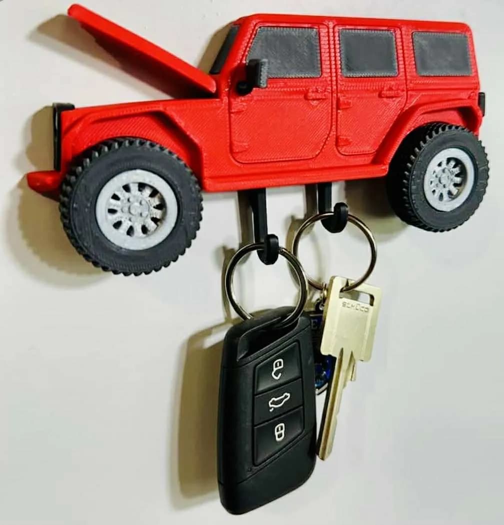 Jeep JKU 4-Door Wall-Mounted Key Holder - Multiple Colors Available
