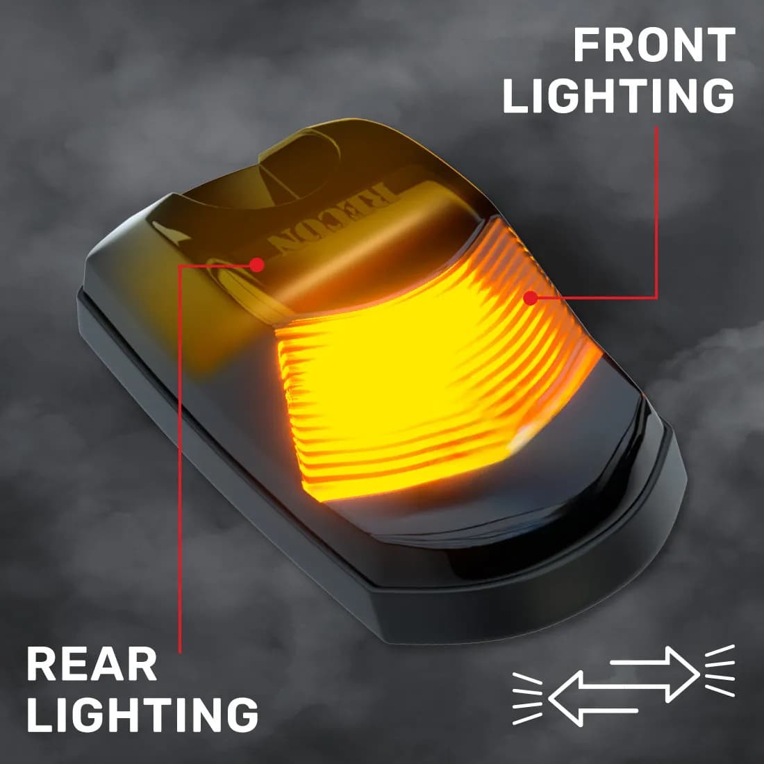 Ford 17-22 Superduty 1-Piece Single Cab Light Clear Cab Roof Light Lens with 2-Way Forward Rear Facing Amber ULTRA High-Power LEDs - 1-Piece Single Cab Light ONLY