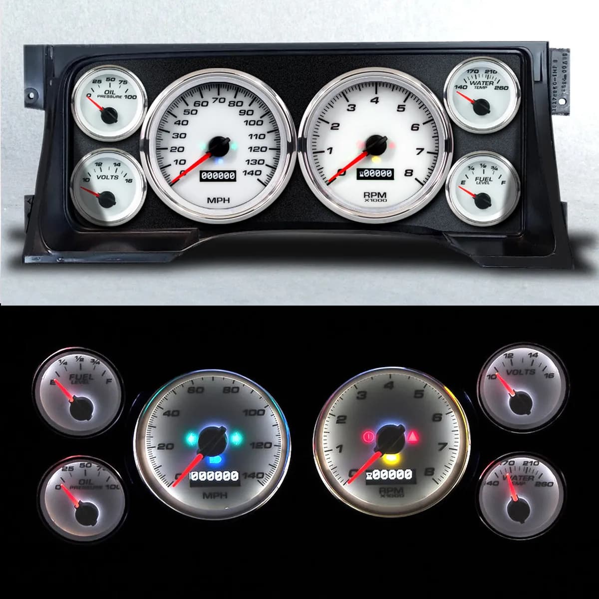 Gauge Kit GM Truck 95-98 Performance White