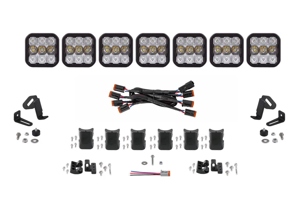 Diode Dynamics - SS5 Sport Universal CrossLink 7-Pod Lightbar White Combo