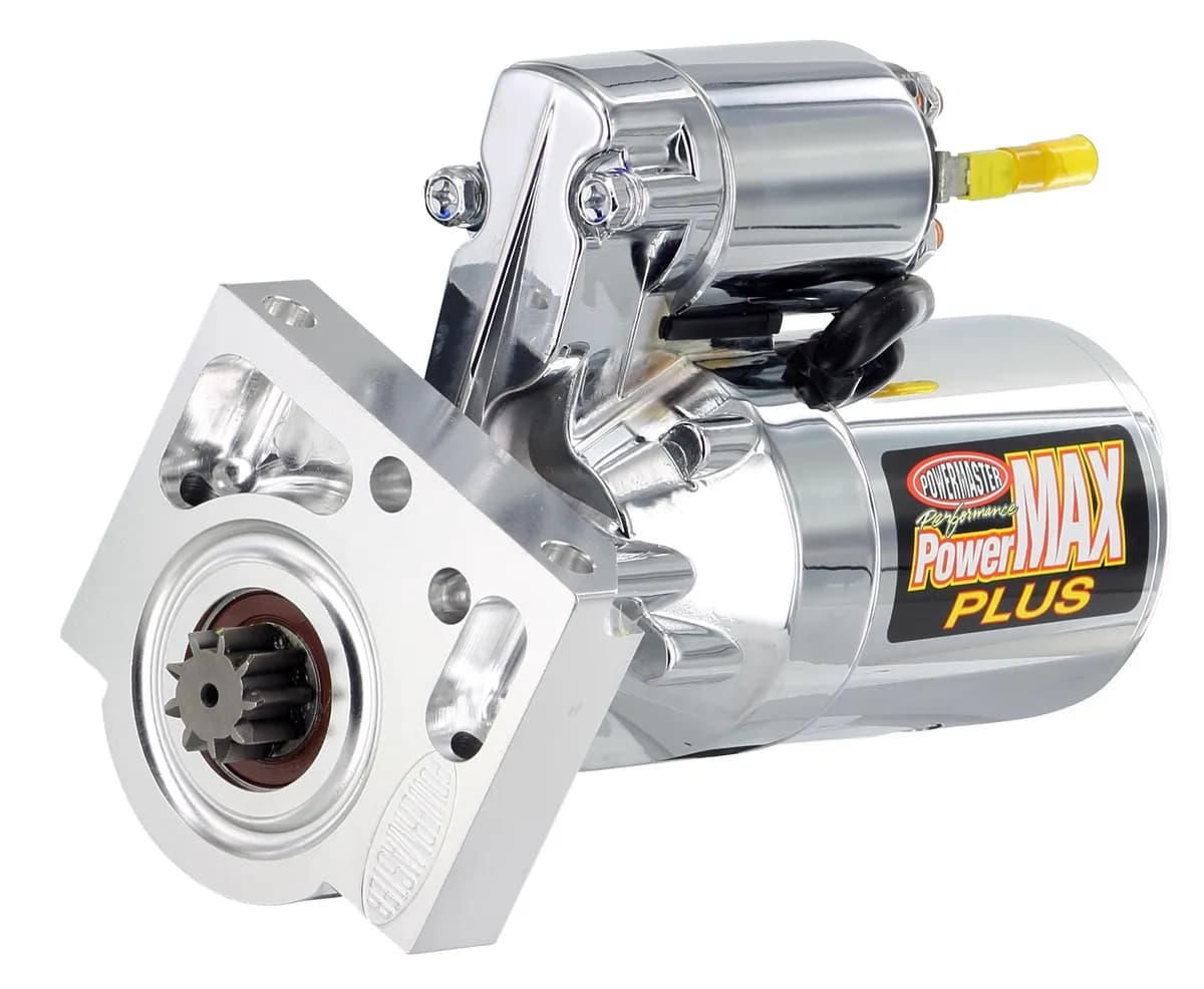 PowerMax Plus Starter; 166 Tooth Flywheel; 14:1 Compression Ratio; 3.7:1 Gear Reduction; Billet Black/Chrome;