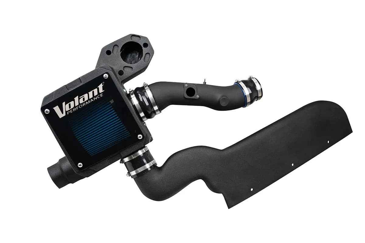 Cold Air Intake Kit; Incl. Closed Filter Box w/RAM Air Scoop/Air Duct/PowerCore® Filter/Connectors/Clamps;