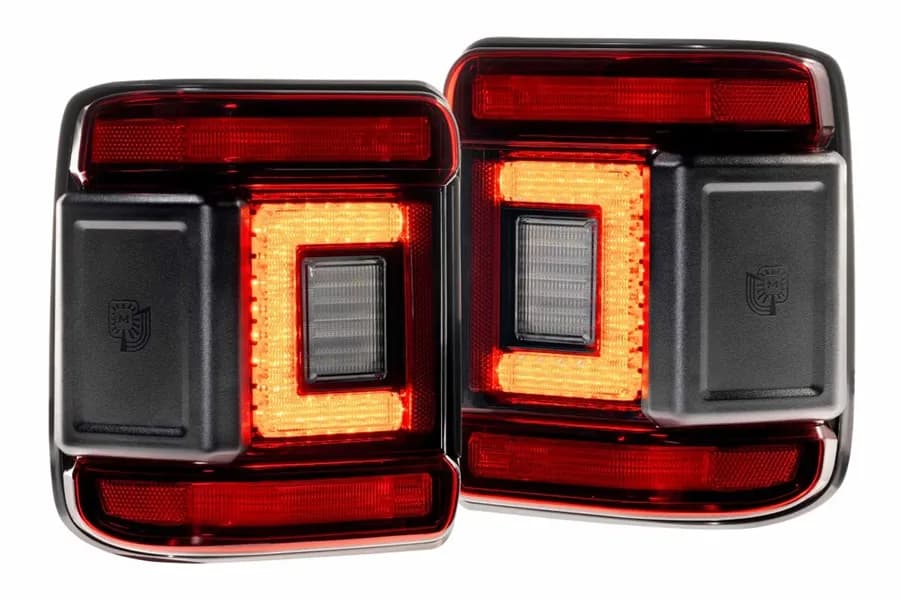 XB LED Tail Lights: Jeep Wrangler JL (18+ / Red Lens / Set)