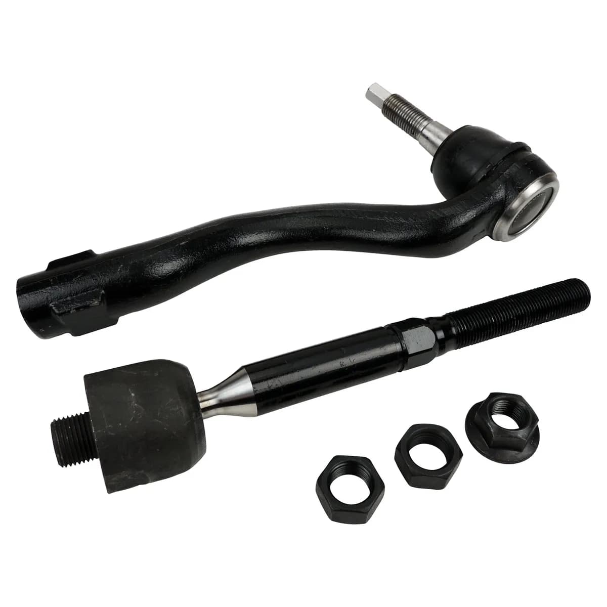 Tie Rod End Kit; Front; Right; Steel; Rubber; Inner/Outer; Incl. Inner/Outer Tie Rods and Mounting Hardware;