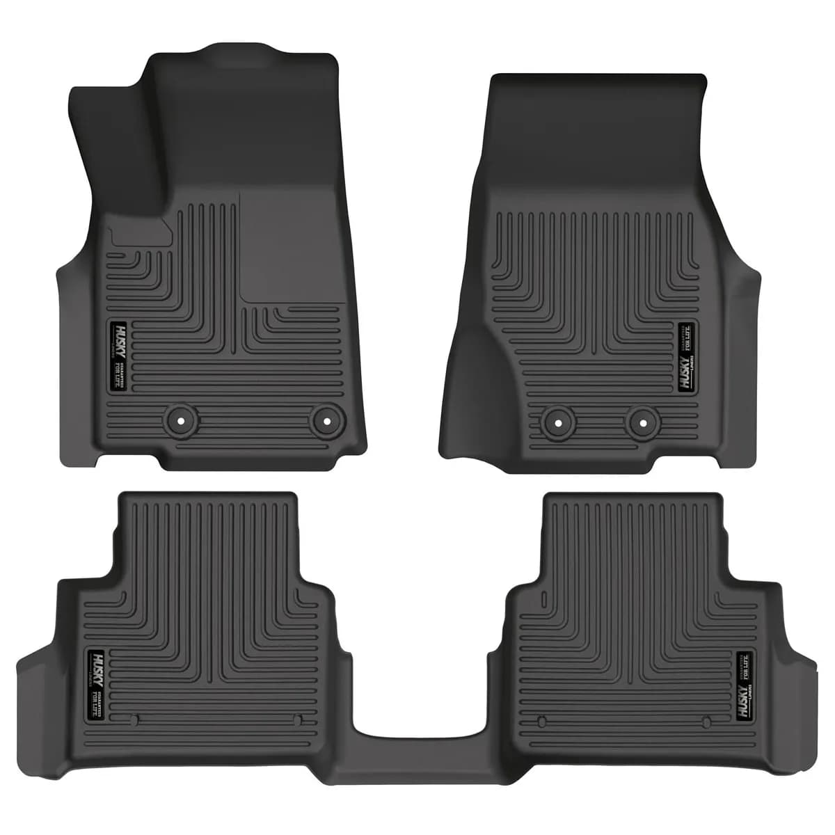 Weatherbeater Series Front 2nd Seat Floor Liners 2021 Jeep Grand Cherokee L 2nd Row Bucket Seats Black Front And Second Rows