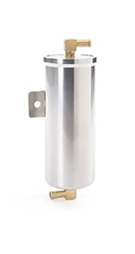 Vented Recovery Tank 7 x 3 Inch w/Inlet Fitting & Mounting Bracket Diamond-Cut Aluminum Natural Finish Be Cool Radiator