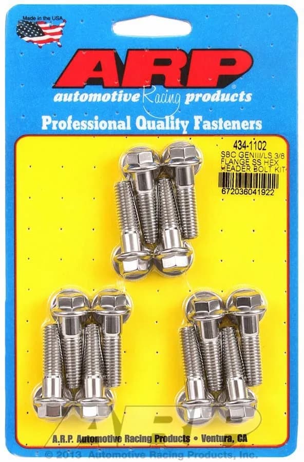 Sbc/Geniii ls 3/8 Flange ss Hex Header Bolt Kit
