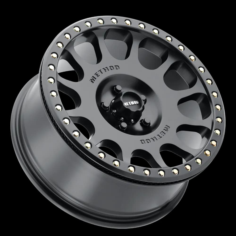 Mr105 Beadlock Wheel 17x8.5 4.75in Backspace 0mm Offset 5x5.50 Bolt Pattern Standard Lug Hole Matte Black Finish.
