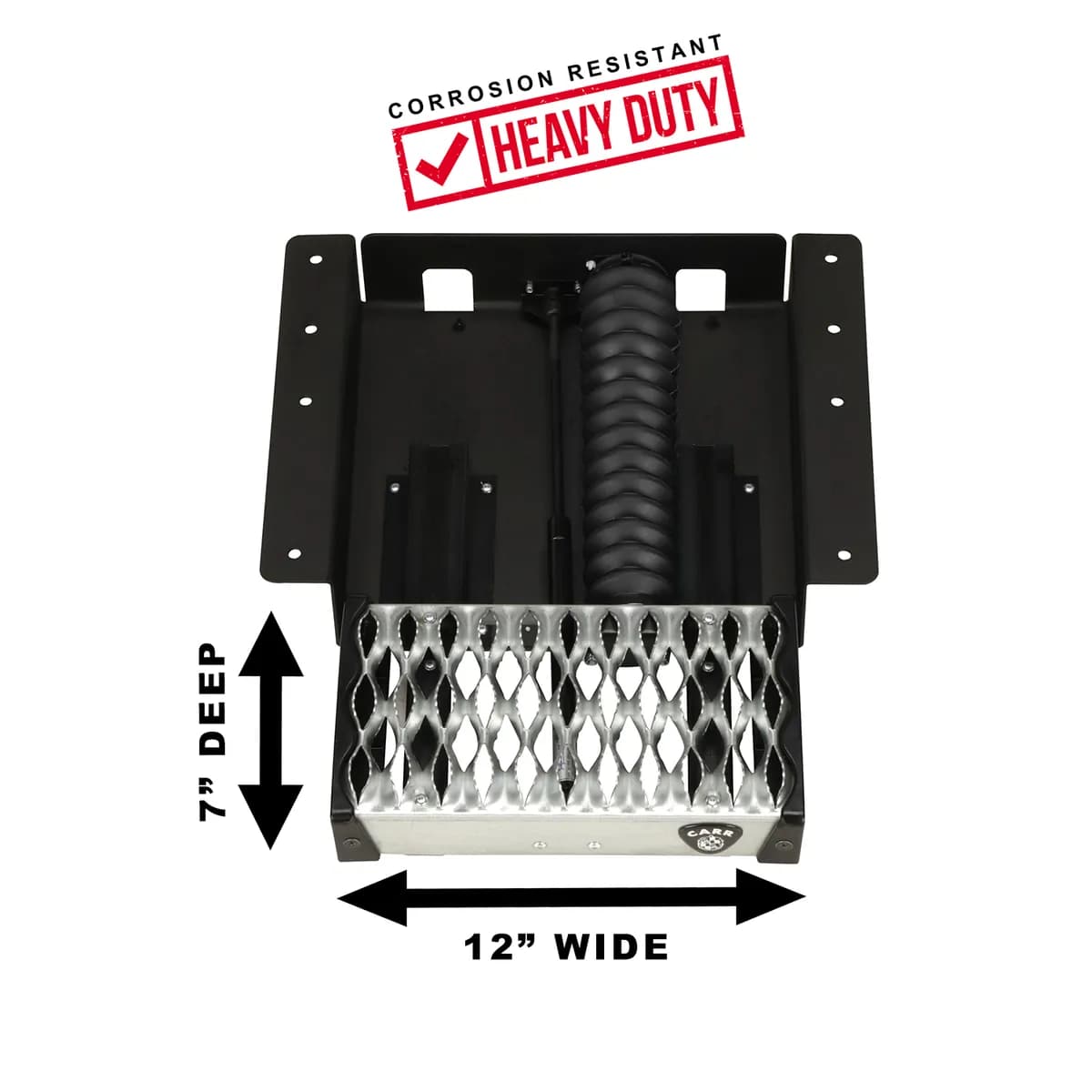 CARR - 501030 - WTS; 12 in. Retractable Step (Undermount,Ext Flat Surf); XP3 Blk /Glvznd