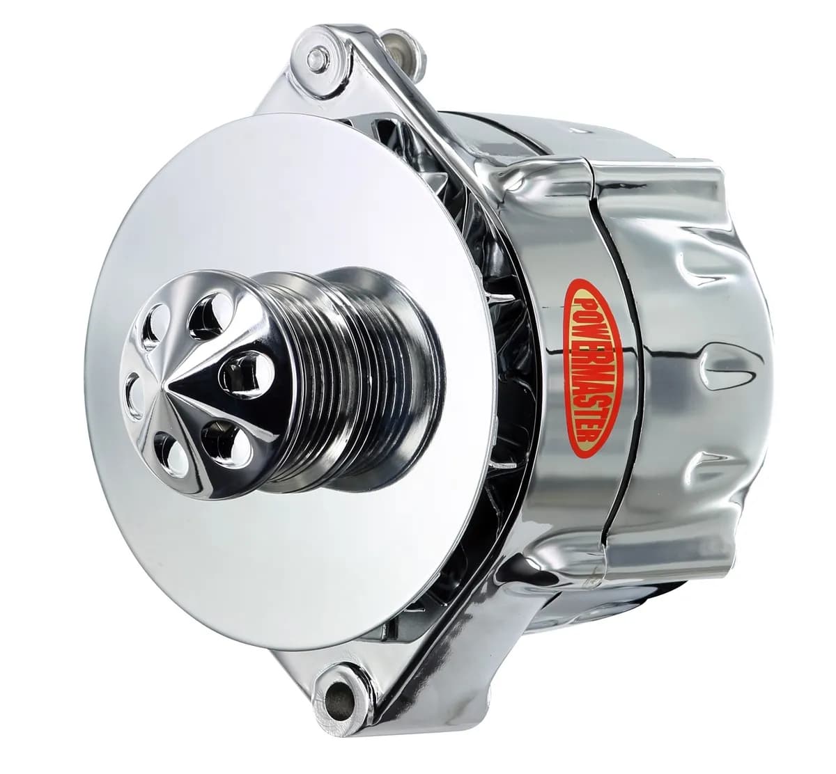 Smooth Look™ Alternator; 12si; 100 Amp; 75 Idle; 6 Groove Pulley; Baffle And Cone; Chrome;