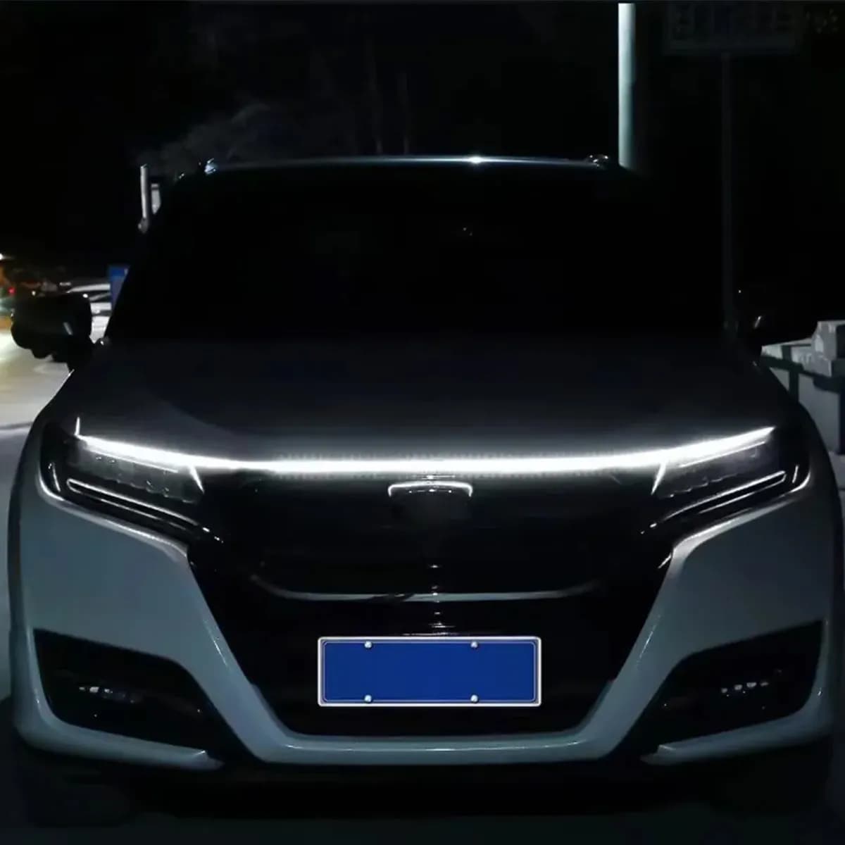 LED Knight Rider Scanning Hood Brow DRL Flex Cool White Kit for Cars and Jeeps Race Sport Lighting