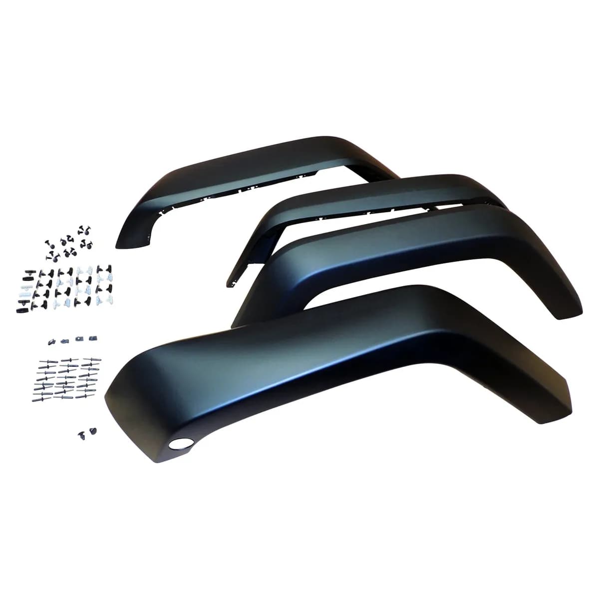 Fender Flare Kit; Incl. 4 Smooth Flares/Retainers/Rivets; w/Smooth Body Color Flares;