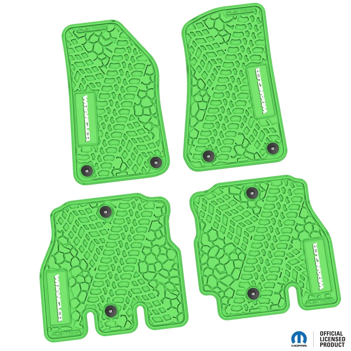 18-24 Jeep JLU 4 Dr Front and Rear -Tire Tread/Scorched Earth Scene w/ Wrangler Insert - Black w/ Red Insert