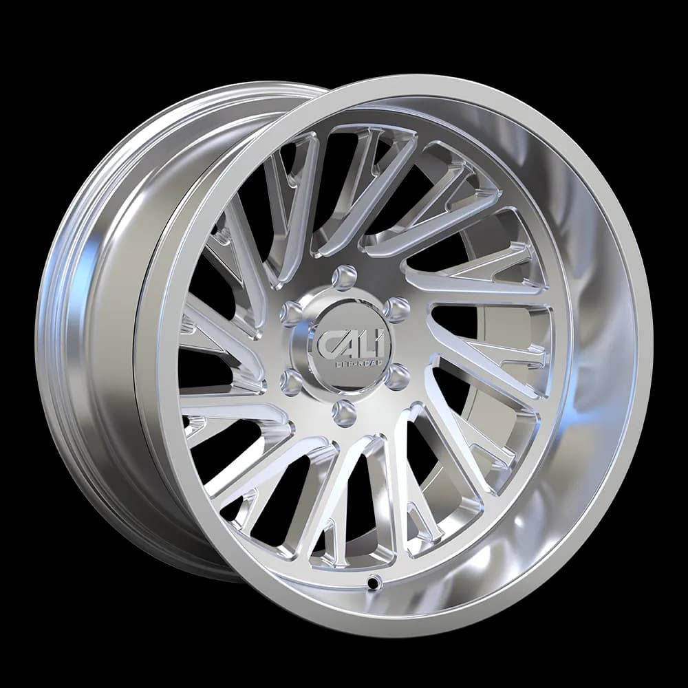Cast Aluminum Wheels Purge 9114 PO 20x10 Milled Spokes Polished Silver 8 On 165.1 Bolt Pattern -25 Offset Cali Offroad Wheels