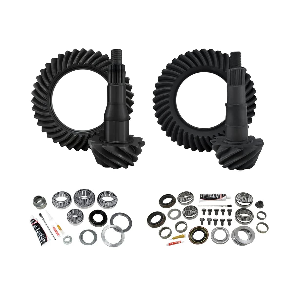 Re-Gear & Installation Kit Ford 9.75 Inch Various F150 3.73 Ratio Fr&Rr '11&Up Ford F150 W/9.75 Rear 3.73 Complete Gear Package F/R R&P'S & Master Kits Yukon Gear