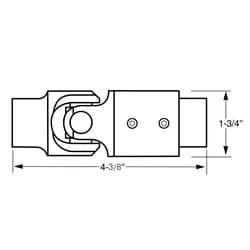 Borgeson - Vibration Reducer - P/N: 034931 - Steel single universal joint and vibration reducer combination. Fits 3/4 in. Double-D X 3/4 in.-30 Spline.