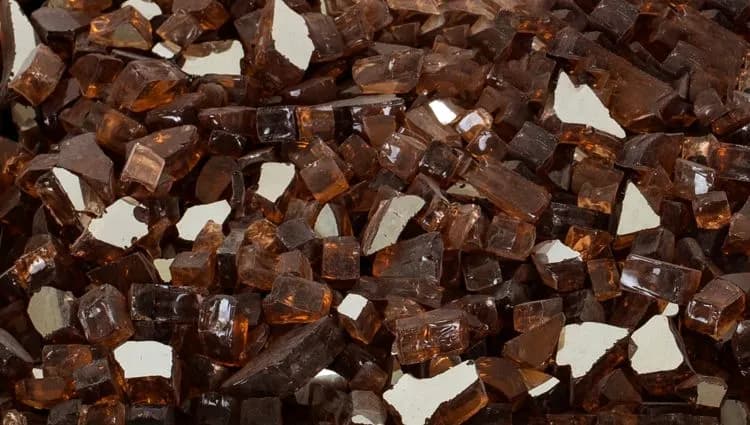 Amber Tempered Glass Rocks