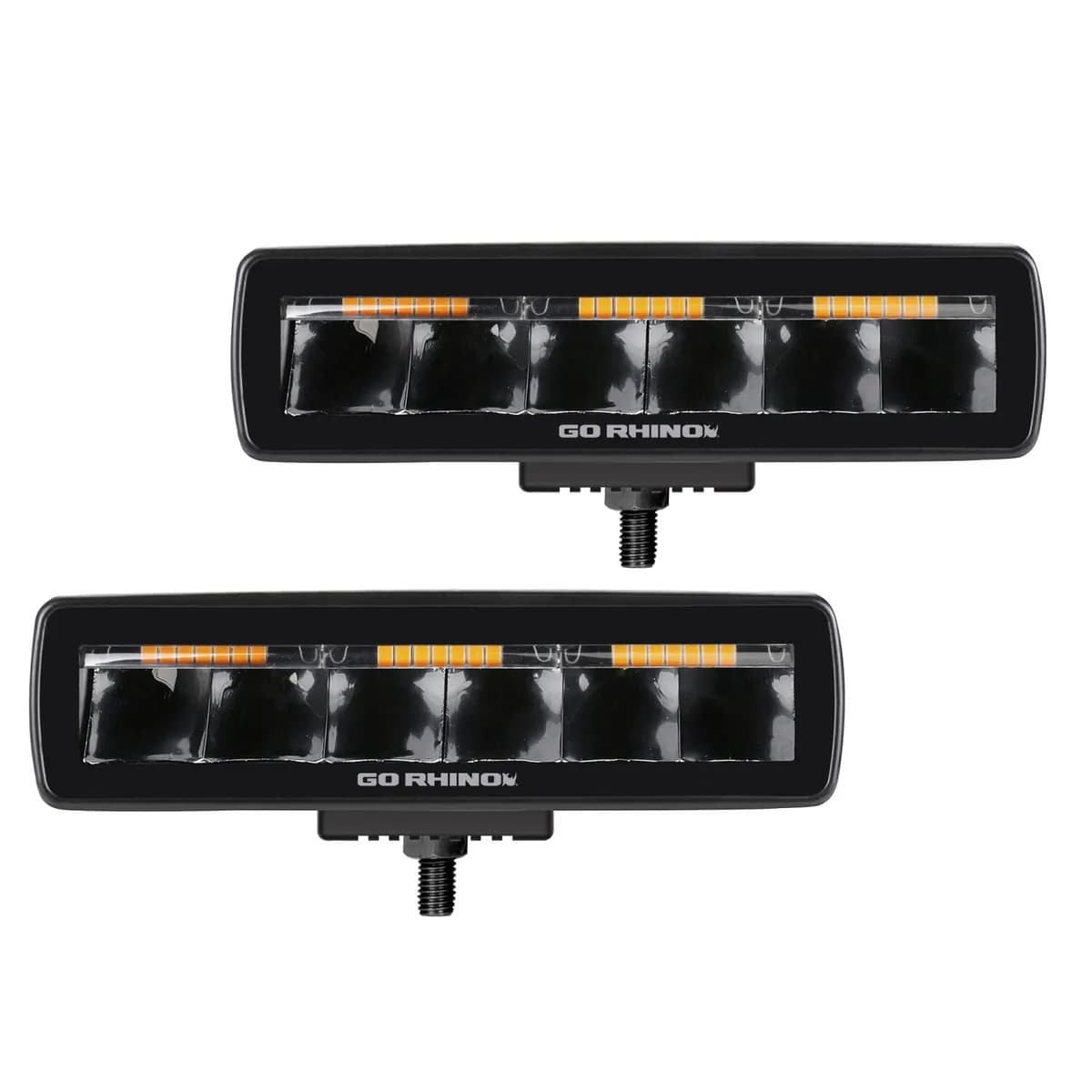go Rhino 750600622sbs Blackout Combo Series - Sixline 6-Led Spot Light Pods, Pair, W/Amber Leds