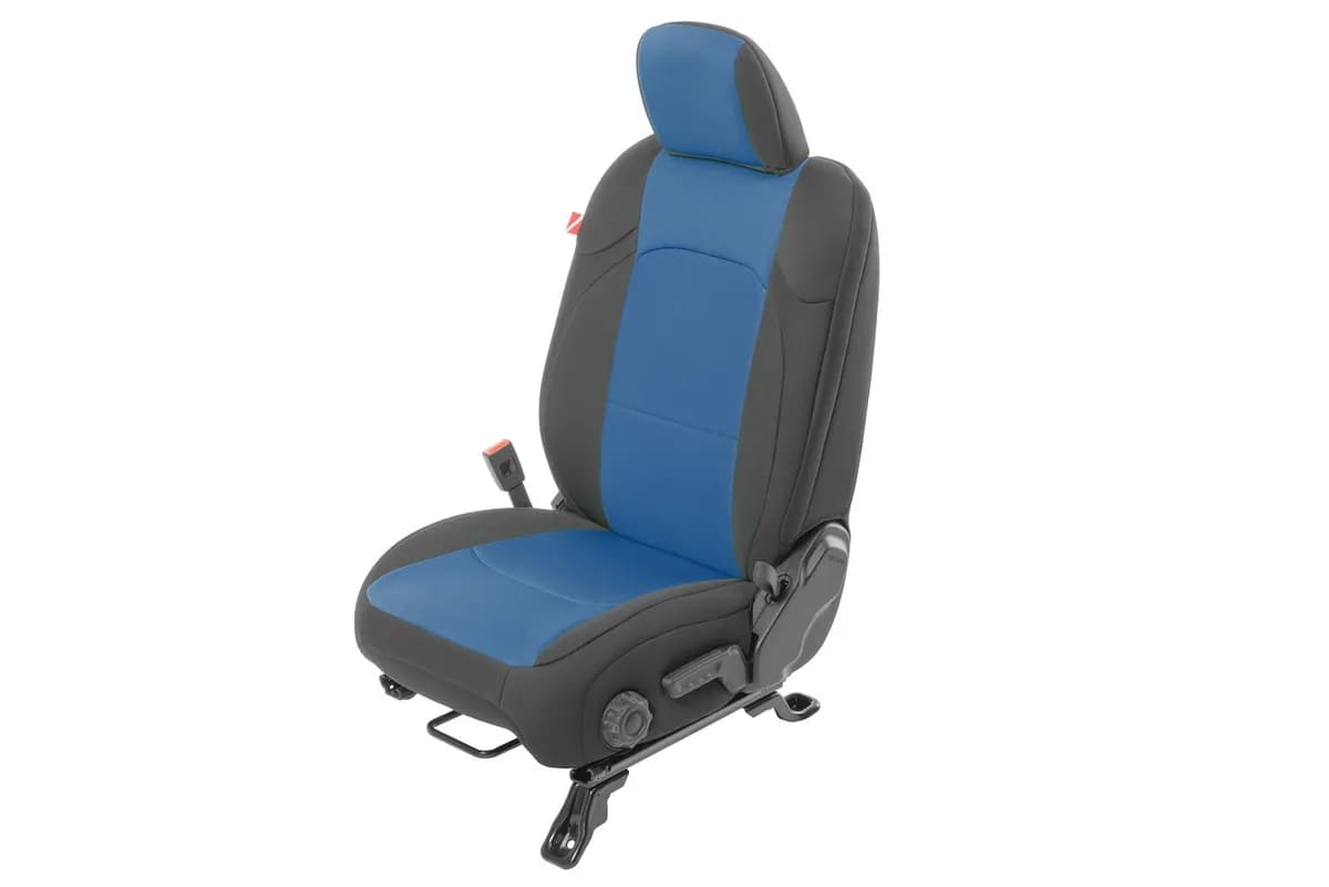 Jeep Wrangler Neoprene Seat Covers for 18-20 Jeep Wrangler JL Unlimited 4-Door w/Cloth Interior Blue Diver Down